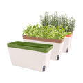 OurWarm Windowsill Herb Planter Box Indoor Set of 3, 10.5 Inch Self Watering Planter Pots with Visual Water Level