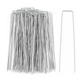 200 Pack 8 Inch Landscape Staples, Weed Barrier Stakes, 11 Gauge Galvanized | Tapered U-Shaped Stakes Secure Weed