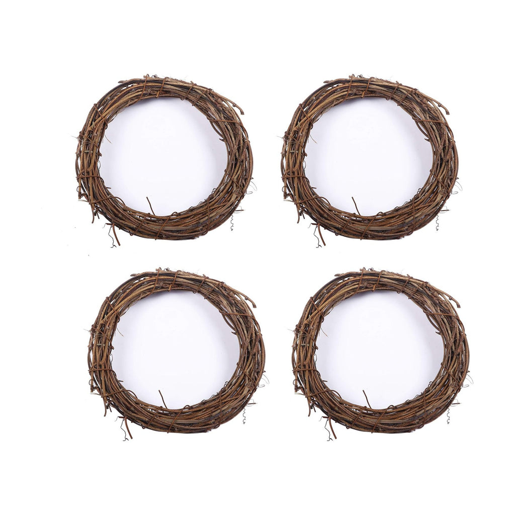YYCRAFT 4 Pcs Wooden Grapevine Wreath, 10 Inch