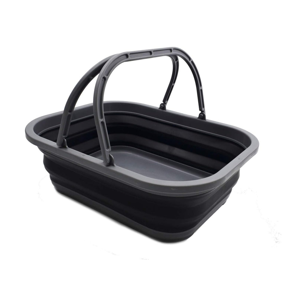 SAMMART 12L (3.17 Gallon) Collapsible Tub with Handle - Portable Outdoor Picnic Basket/Crate - Foldable Shopping Bag
