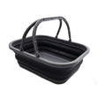 SAMMART 12L (3.17 Gallon) Collapsible Tub with Handle - Portable Outdoor Picnic Basket/Crate - Foldable Shopping Bag