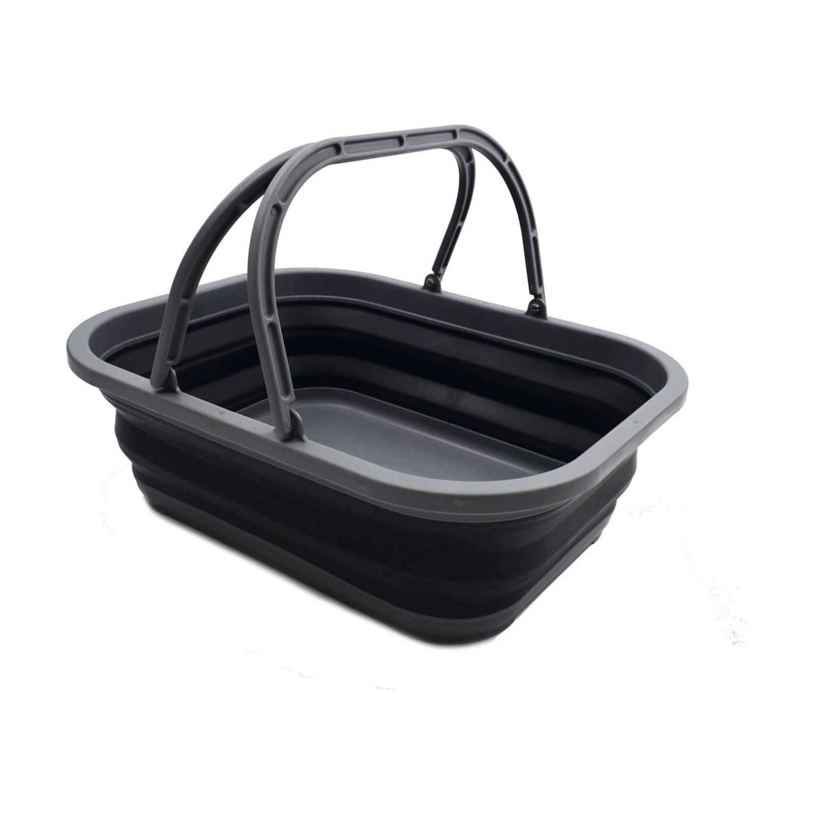 SAMMART 12L (3.17 Gallon) Collapsible Tub with Handle - Portable Outdoor Picnic Basket/Crate - Foldable Shopping Bag