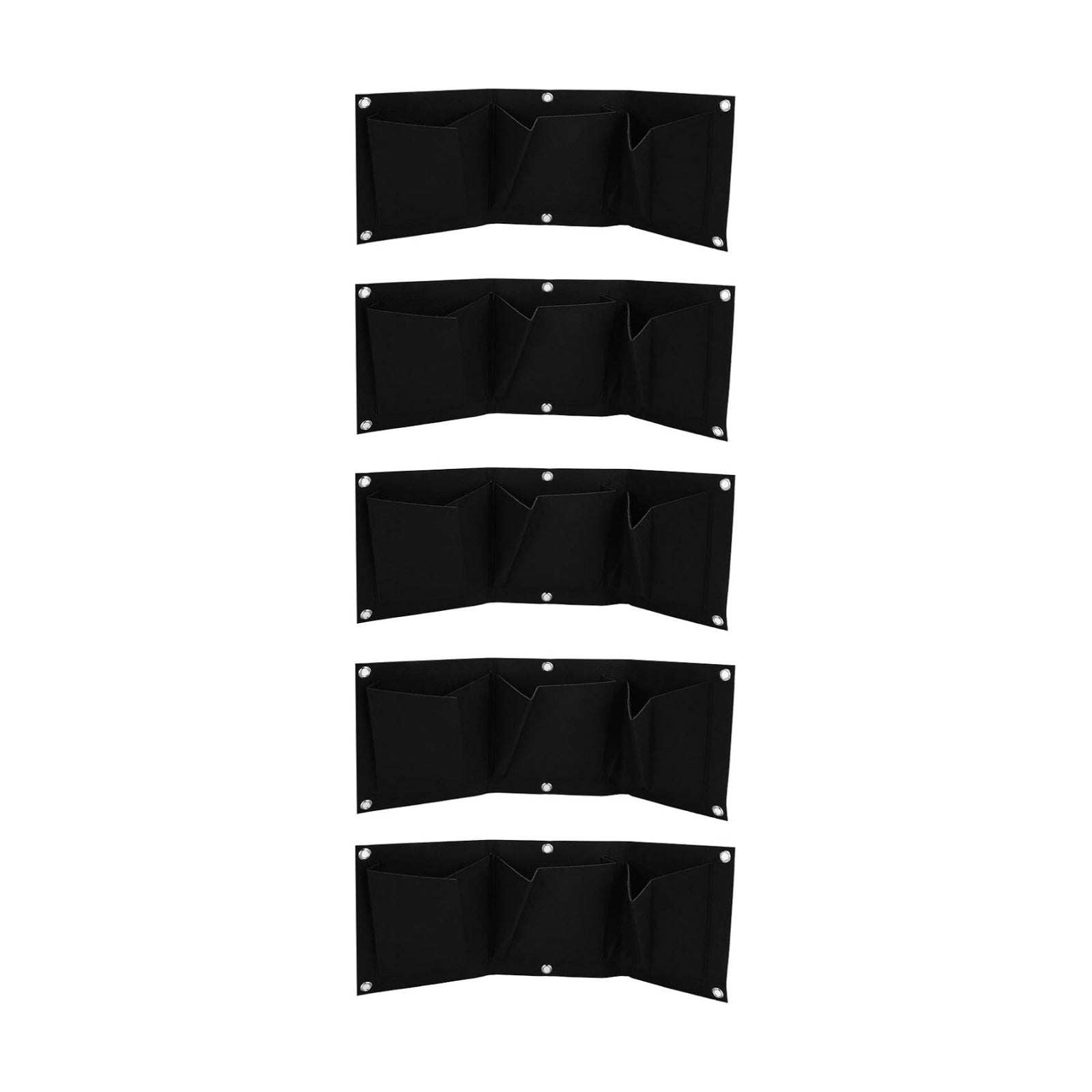 Vertical Garden Wall Hanging Planter with 3 Pockets 5Pcs Plant Growing Bags Wall Mounted Degradable 3Pockets Planter