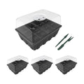 Gardzen 3 Pack Seed Starter Tray Germination Kit, Seed Starter Kit with Adjustable Humidity Dome, Plant Growing Kit 6.6" x 4.5" (12-Cell per Tray), Clear