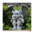 OwMell Gargoyle Sitting Statue Garden Guardian Sculpture Figurine 7 Inch | Gothic Indoor Outdoor Garden Decor Statue
