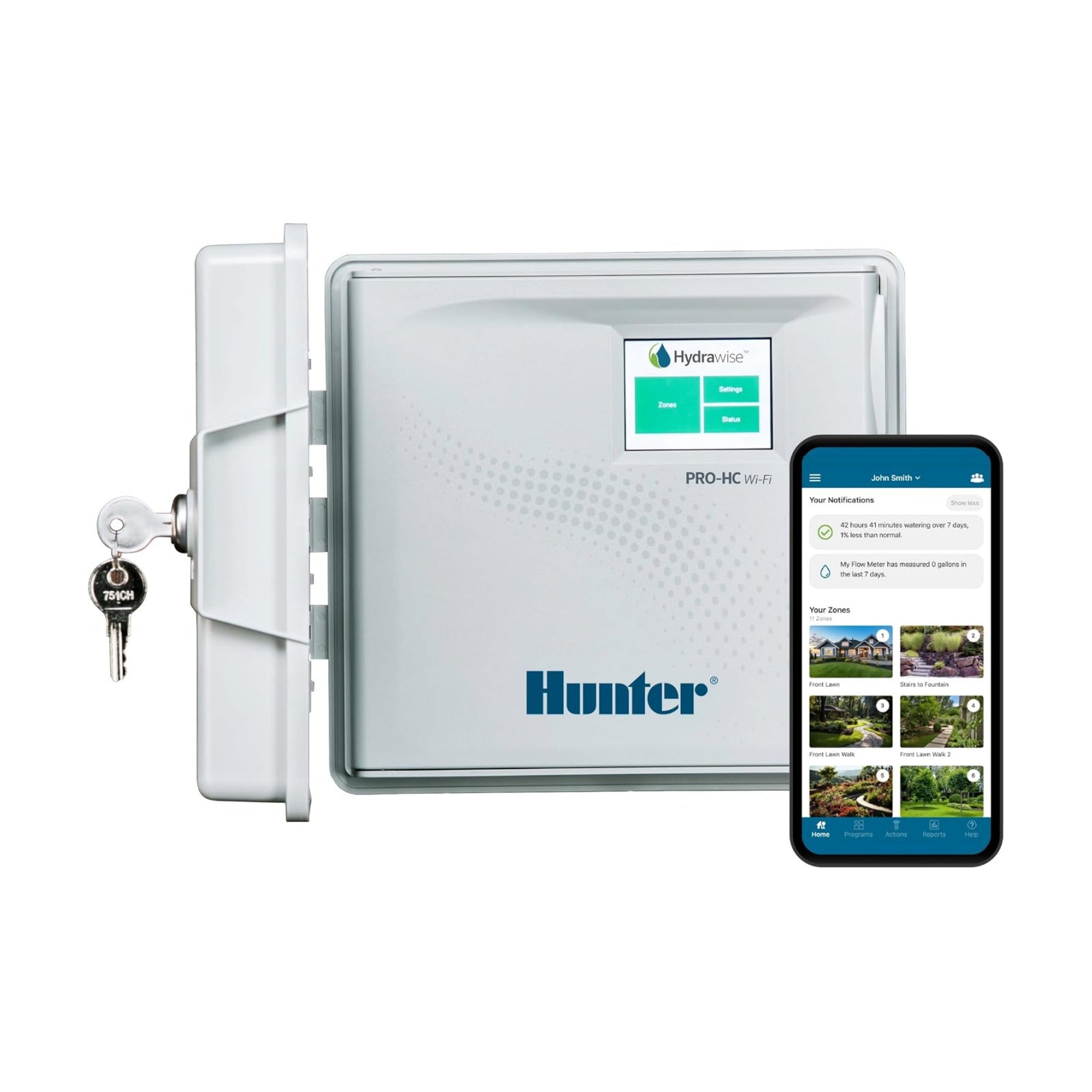 Hunter PRO-HC WiFi Sprinkler Controller, 6 Zone Smart Irrigation Timer | Indoor/Outdoor 6 station smart irrigation