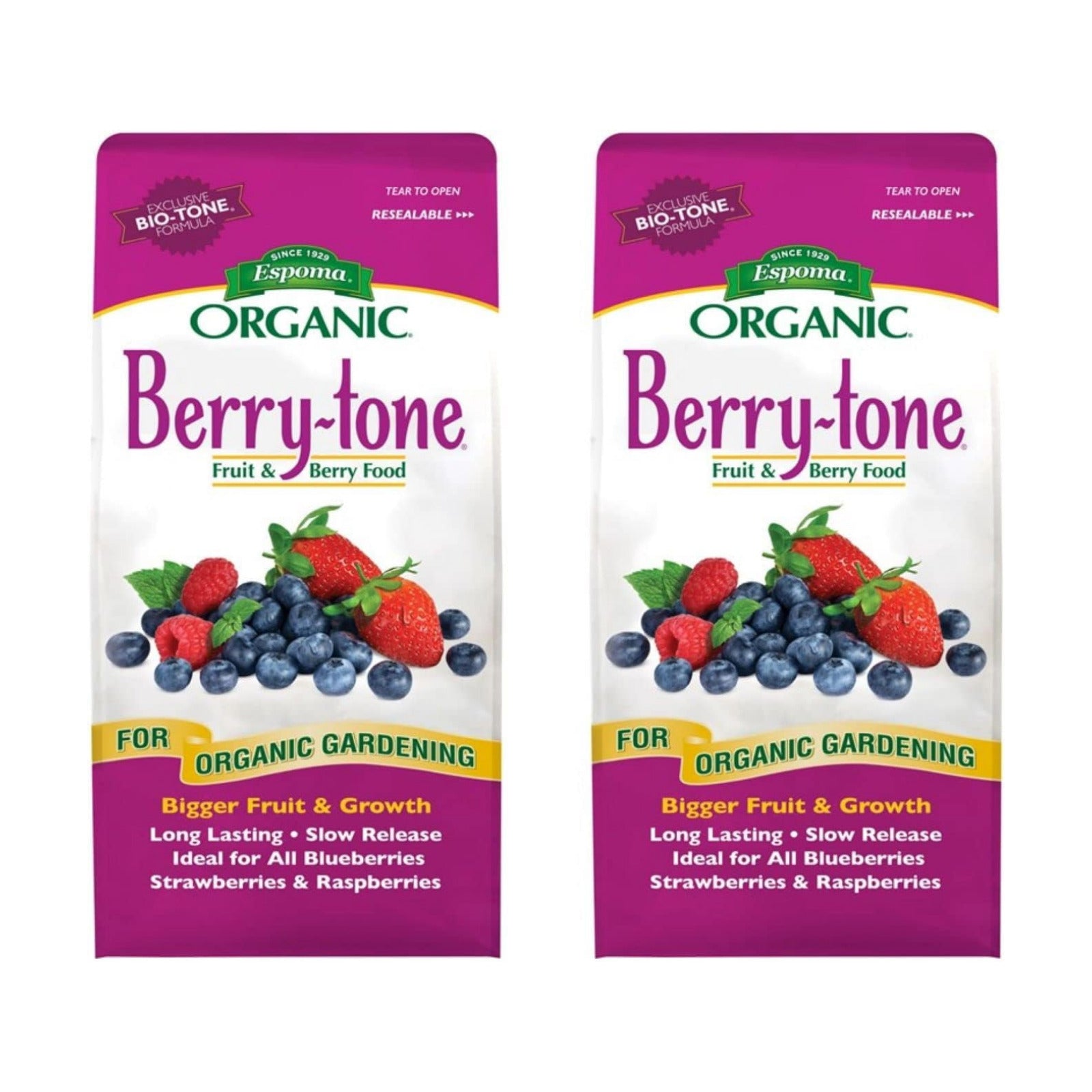 Espoma Organic Berry-Tone 4-3-4 Natural & Organic Fertilizer and Plant Food for All Berries. 4 lb. Bag. Use for