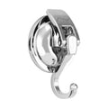 Heavy Duty Vacuum Suction Cup Hooks, Silver Plated Polished ABS Plastic and TPU Rubber Super Suction for Kitchen Bathroom, 1 Pack