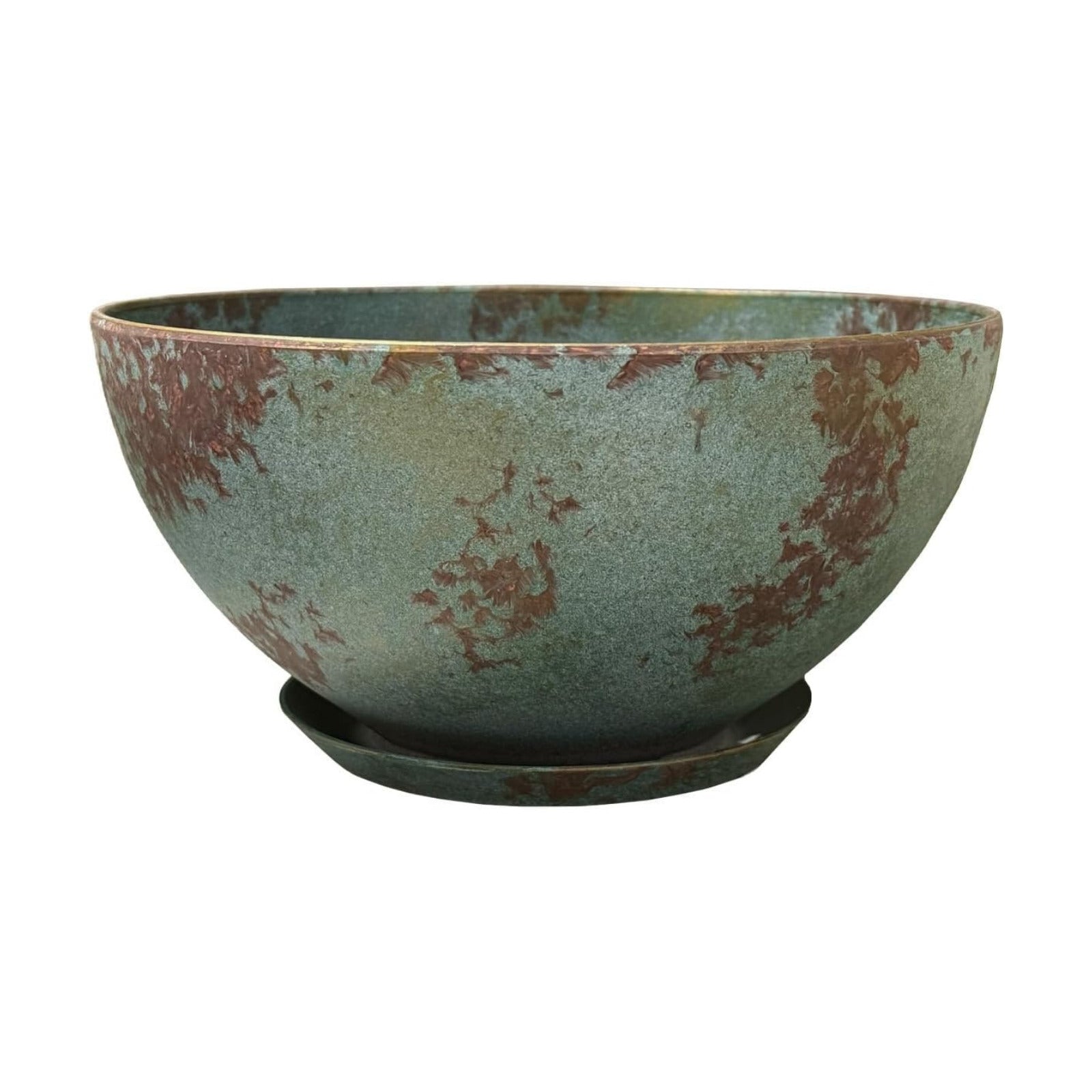Classic Home and Garden Rosie Modern Planter w/Drainage - Contemporary Planter Bowls - Shallow Round Vases for Small
