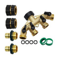 Twinkle Star 3/4 Inch Garden Hose Fitting Quick Connector | 4 Way Heavy Duty Brass Garden Hose Splitter