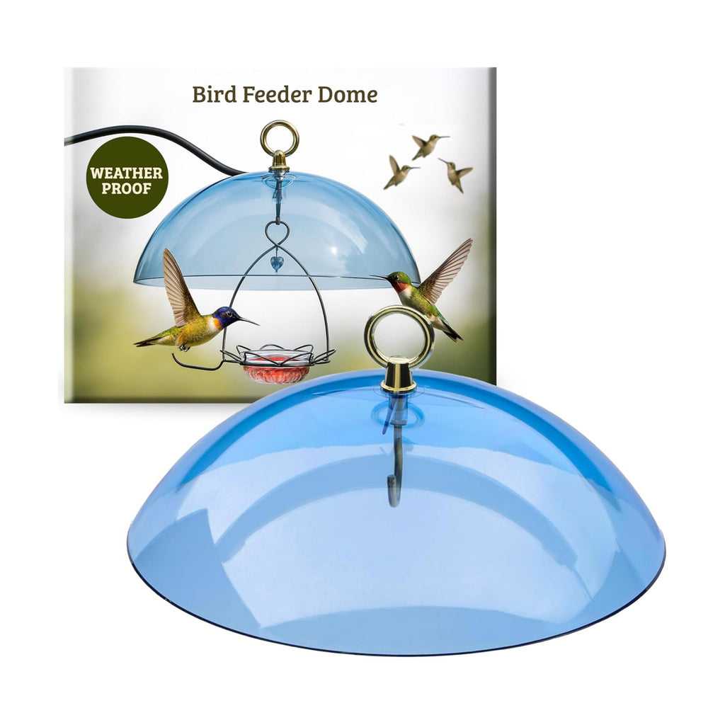 Birds Choice Bird Feeder Dome with Hanger | 10.5in Rain Guard Cover, Blue