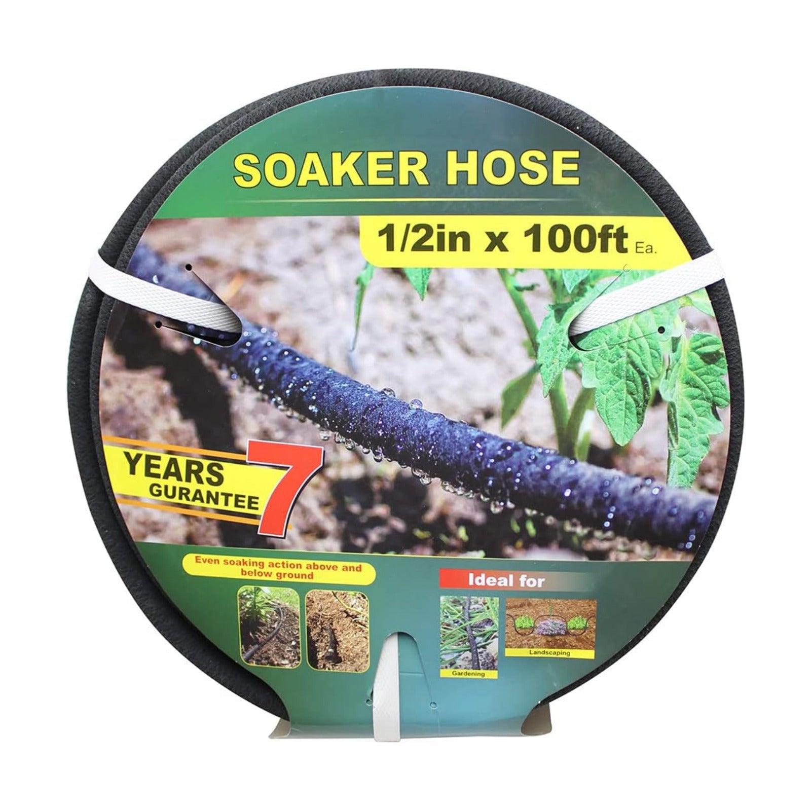 Taisia 1/2" Soaker Hose Kit 100 ft Round Rubber Garden Soaker Hoses, Heavy Duty Drip Hose for Watering Irrigation