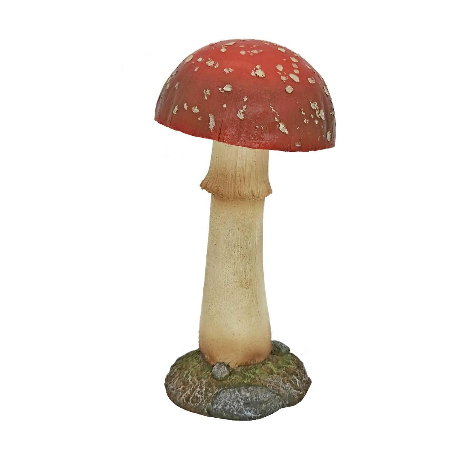 Mushroom Decor Outdoor Garden Statue - Garden Gnome's Favorite Garden Decoration Patio Decor (11.8", Red)