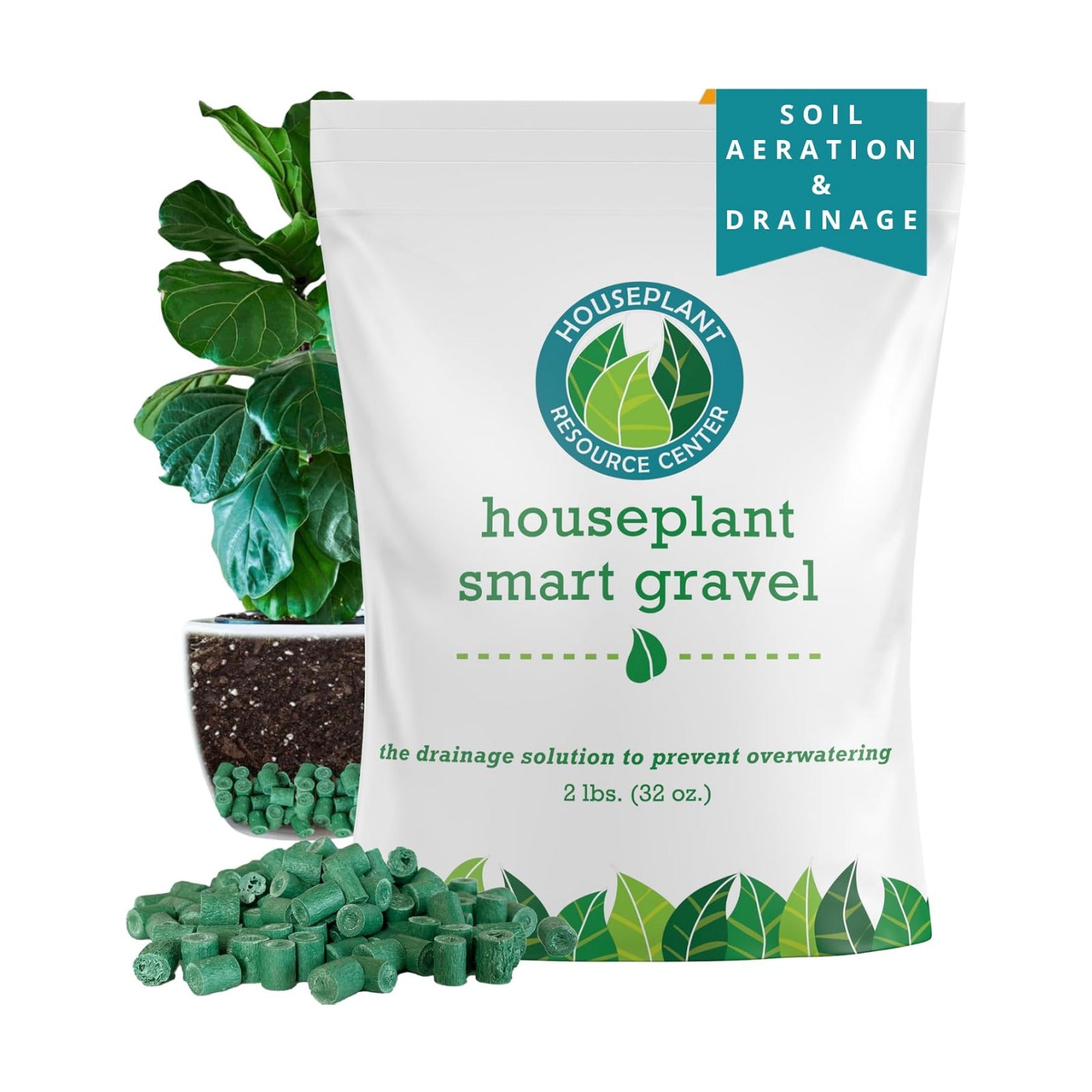 Houseplant Smart Gravel, Reusable Drainage Rocks for Potted Plants, 32 oz