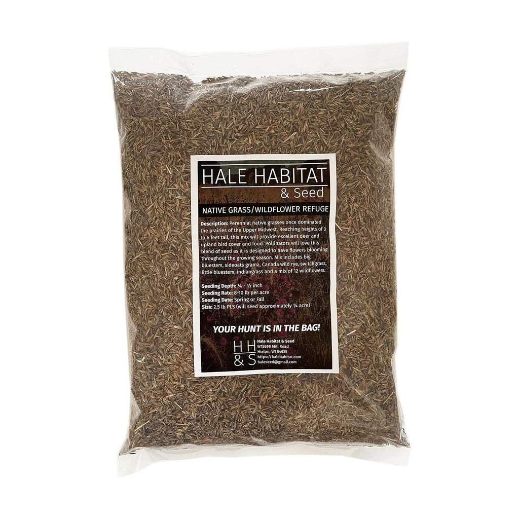 Hale Habitat & Seed Native Grass & Wildflower Refuge, Wildlife & Pollinator Seed Mix, 1/4 Acre