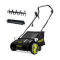 Sun Joe 15-Inch Lawn Dethatcher with Scarifier Blade Reel, AJ805E | and Collection Bag - 13-Amp Corded Yard Power Rake