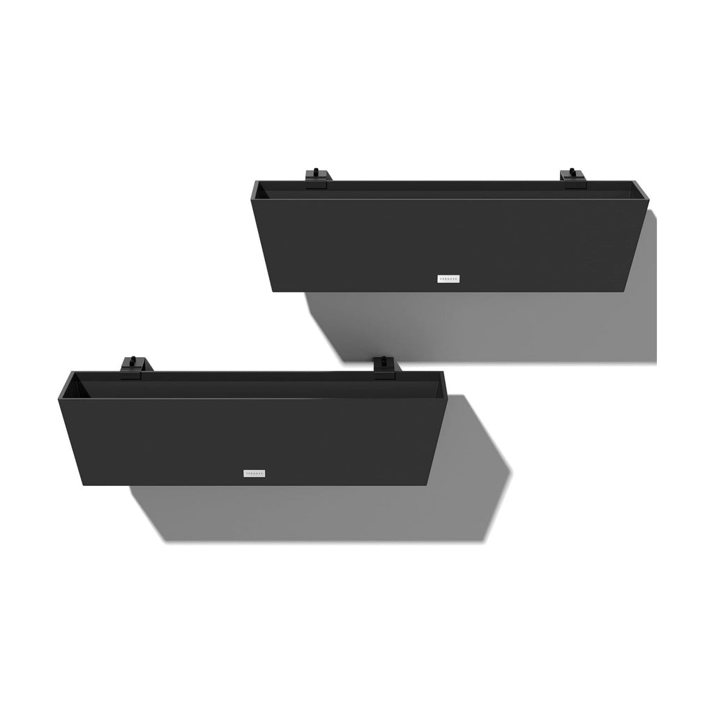 Veradek Pure Series Railing Planter - Tapered Window Box with Bracket | Made From Durable Plastic With Adjustable Metal