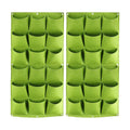 ZOENHOU 2 Pack Total 36 Roomy Pockets Green Vertical Garden Planter, Wall-Hanging Flower Pot Bags, Felt Wall Mount
