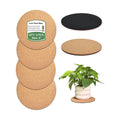 6 Inch Cork Plant Coasters, 6 Pack Round Plant Mats for Indoor Flower Pots