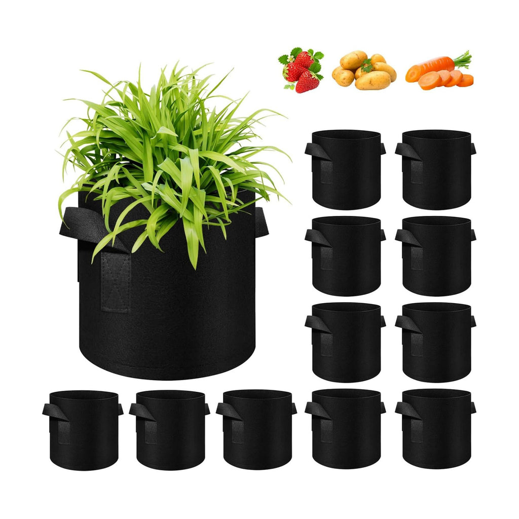 5/10/12/20/30 Pack 10 Gallon Grow Bags, Heavy Duty Thickened Nonwoven Fabric Pots with Handles, Plant Grow Bags for