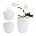 8 Pack Resin Wall Hanging Planter Pots Vertical Garden Living Wall Mount Window Hang Indoor Outdoor Plant Flower Basket