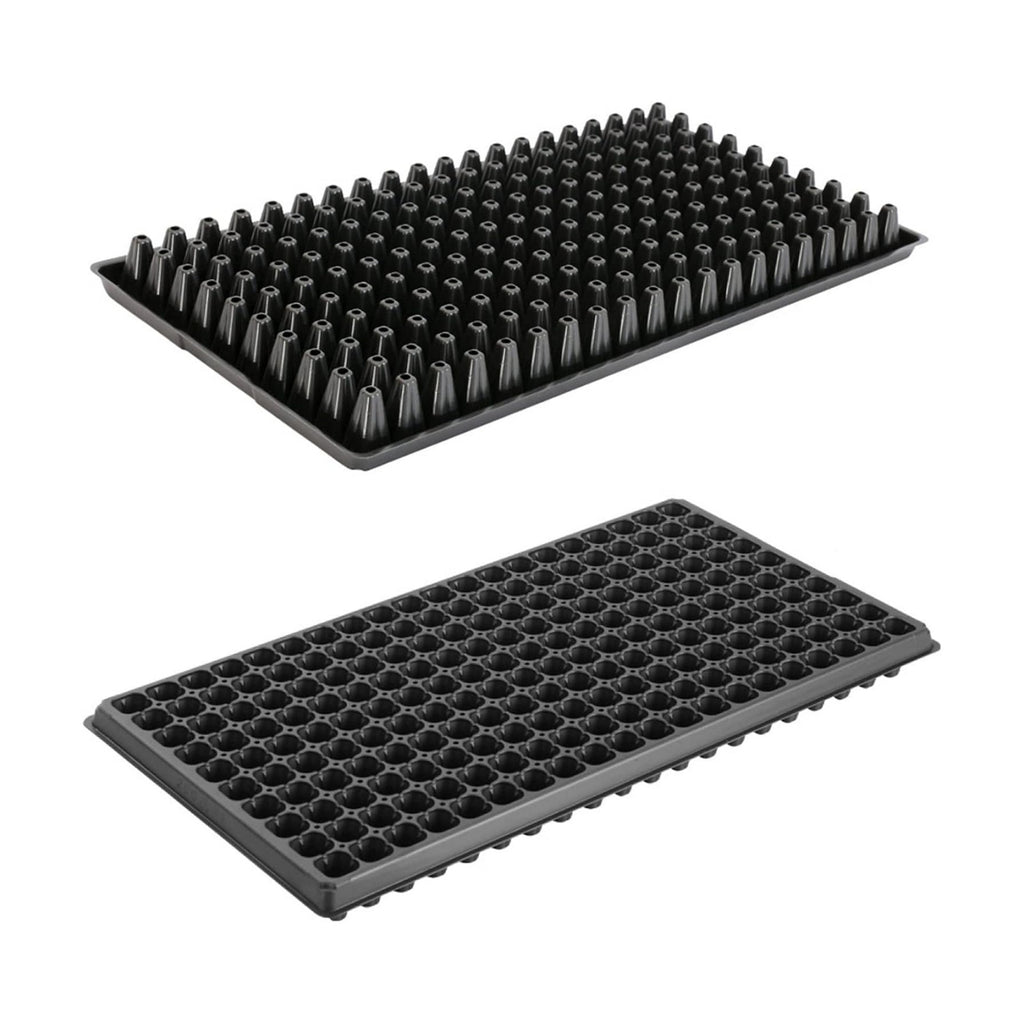 RooTrimmer 10 Pack 200 Cell Seed Starter Trays- Thick Durable Plastic Nursery Flats with Drainage Holes for Seedlings