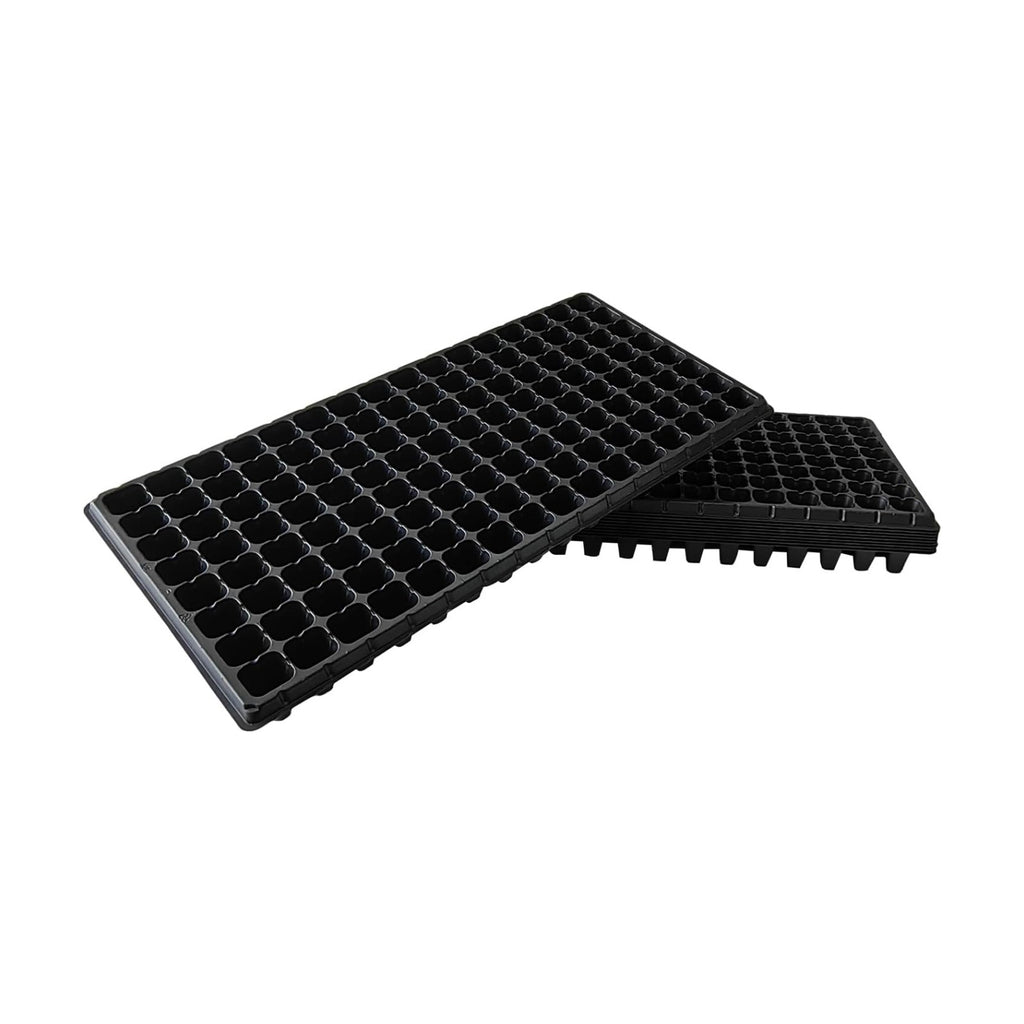 RooTrimmer 10Pcs 128 Cell Seed Starter Trays, Thick Durable Nursery 128 Cell Plug Tray Seedling Flat Plastic Shallow