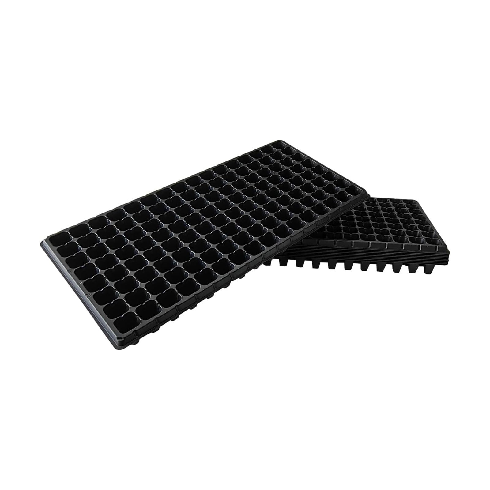 RooTrimmer 10Pcs 128 Cell Seed Starter Trays, Thick Durable Nursery 128 Cell Plug Tray Seedling Flat Plastic Shallow