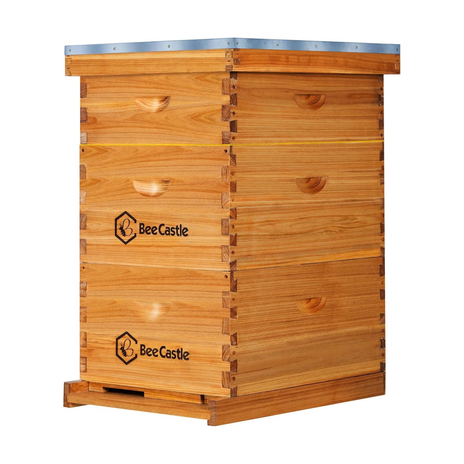 BeeCastle 10 Frame Langstroth Bee Hive Coated with Beeswax Includes Beehive Frames and Waxed Foundations (2 Deep Boxes