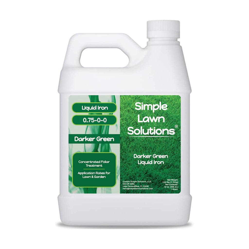 Simple Lawn Solutions - Liquid Iron Fertilizer Darker Green - Chelated Micronutrients - Concentrated Green Booster for