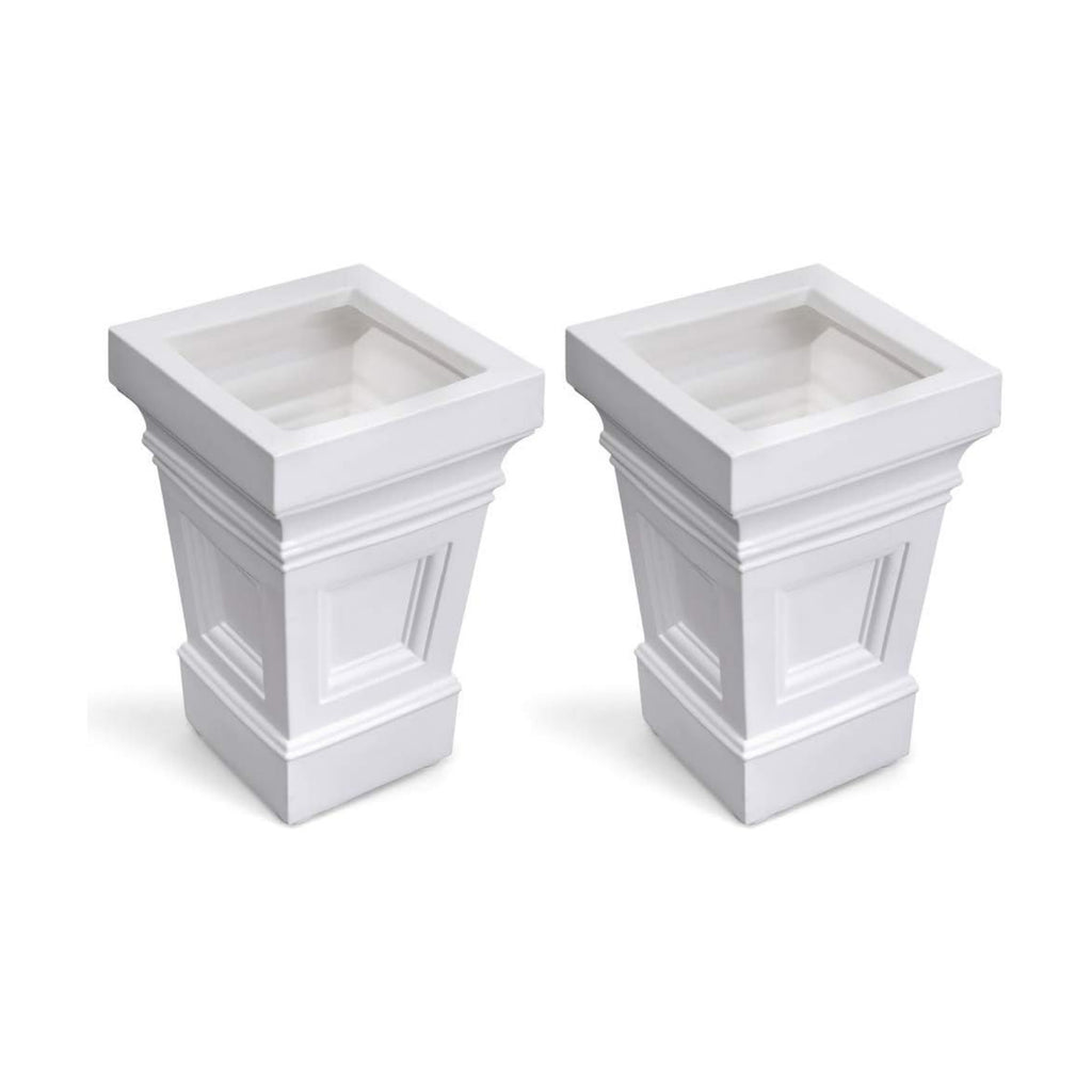 Step2 Atherton Square Planter, Large Planters for Outdoor Plants, Gardening and Flower Pot for Patio or Porch