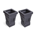 Step2 Atherton Square Planter, Large Planters for Outdoor Plants, Gardening and Flower Pot for Patio or Porch
