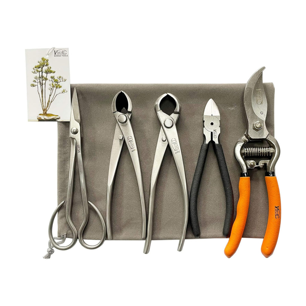 5-Piece Bonsai Tool Set,Bonsai Scissors,Concave Cutter,Knob Cutter,Wire Cutter