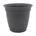 The HC Companies Eclipse Round Planter with Saucer - Outdoor & Indoor Plant Pot with Drainage Holes - Lightweight