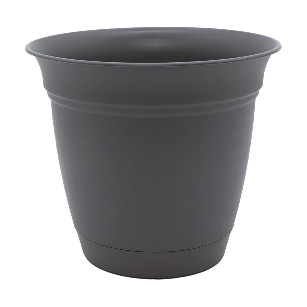 The HC Companies Eclipse Round Planter with Saucer - Outdoor & Indoor Plant Pot with Drainage Holes - Lightweight