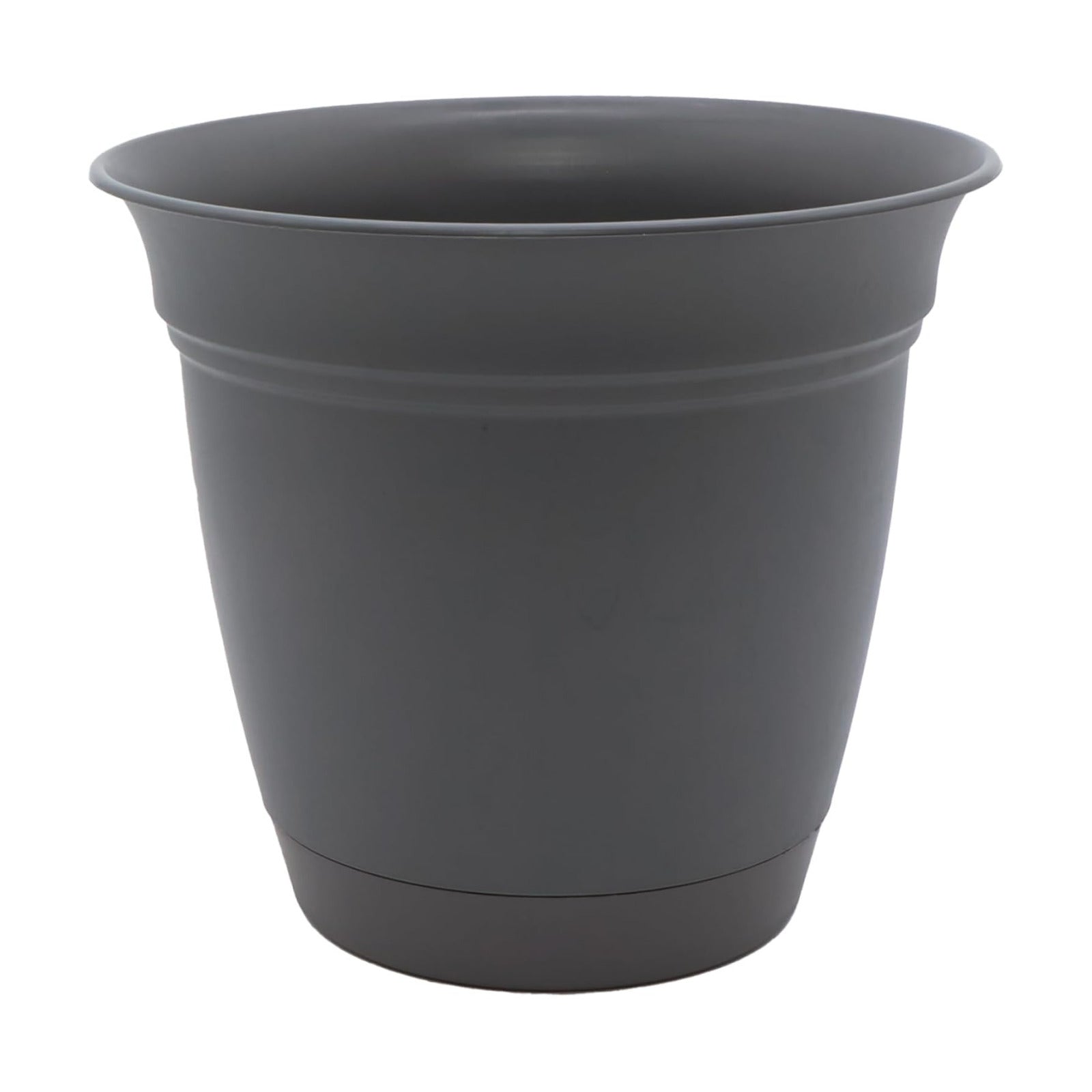 The HC Companies Eclipse Round Planter with Saucer - Outdoor & Indoor Plant Pot with Drainage Holes - Lightweight