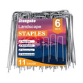 Gtongoko 200 Pack Galvanized Landscape Staples Garden Stakes Plant Cover Stakes 6 Inch 11 Gauge SOD Staples Fence