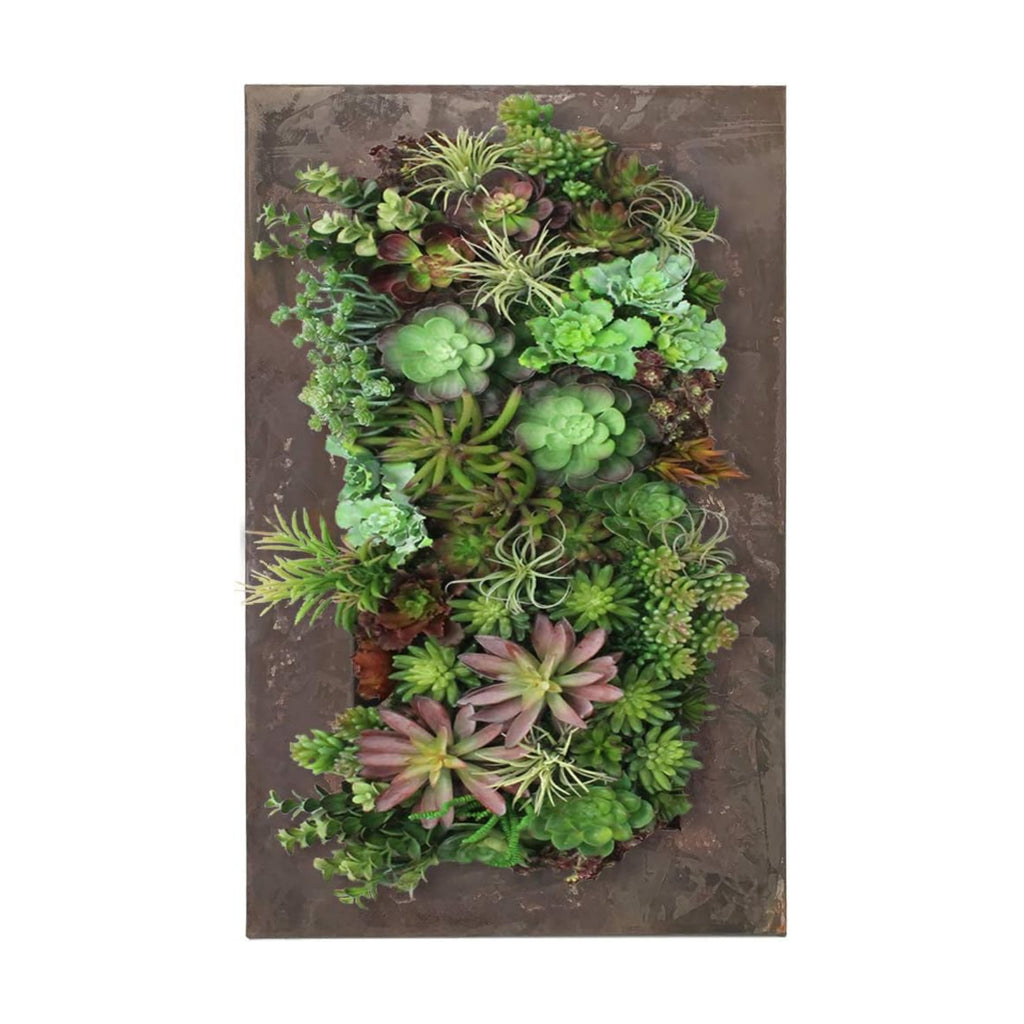 Modern Home Living Wall Galvanized Steel/Zinc Succulent Planter, Wall Mounted Garden Pocket Planter (18 Pocket, Rust