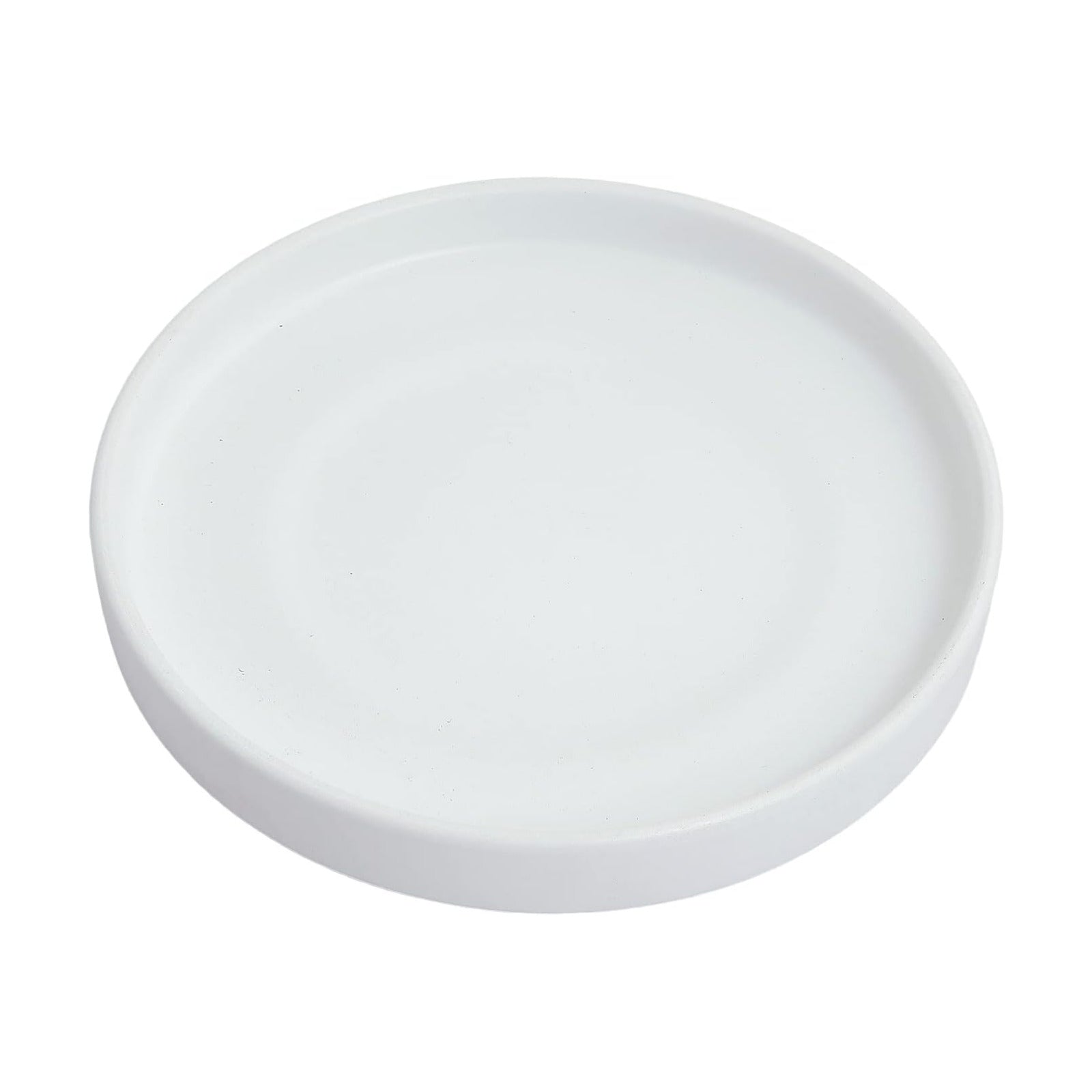 12 Inch Large Ceramic Saucer - Drainage Tray for Plant Pot (Matte White) | 12" Ceramic Plant Saucer for 10" & 11" Pots