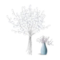 VOSAREA 50pcs Crystal Floral Picks: Flexible 3-Strand Artificial Bouquet Stems with Acrylic Bead Drops for Wedding Decor and DIY Crafts - White 6.69 Inch