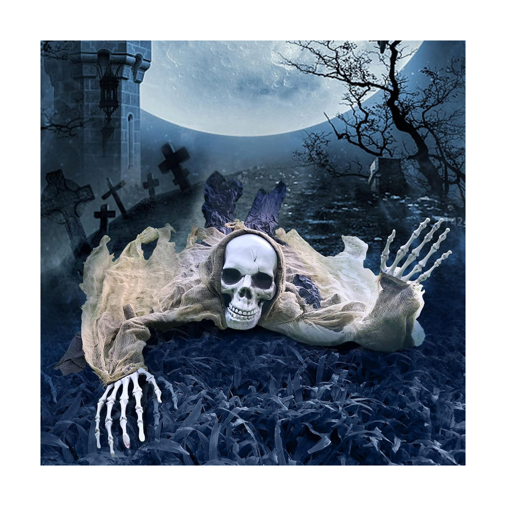 ESSENSON Halloween Zombie Groundbreaker, 65 Inch Skeleton Prop for Outdoor, Lawn, Yard, Patio Decoration, Graveyard Haunted House Decor