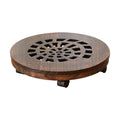 Wood Plant Caddy, Heavy Duty Rolling Planter Dolly With Rotating Casters, Movable Flower Pot Stand, Round Plant Rack
