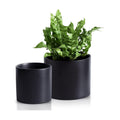 Nihow Ceramic Plant Pots with Drainage for Indoor Plants, 5 & 7 Inch,Black | Cylinder Shape, For Indoor Plants