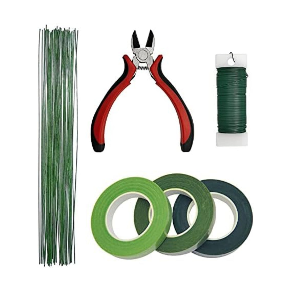Floral Arrangement Kit - DIY Bouquet Making Tools - 24 Gauge Stem & Paddle Wire, Wire Cutter, Tapes