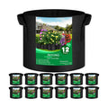 JNYONG 12-Pack 10 Gallon Thickened Non-Woven Grow Bags | Aeration Fabric Pots with Handles