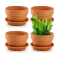 4 Pack Terracotta Pots with Saucer, 6 Inch Large Terra Cotta Plant Pot with Drainage Hole, Clay Flower Planter Pot with
