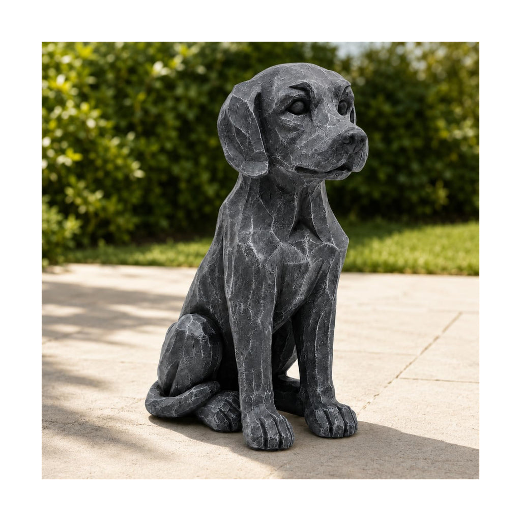 Labrador Dog Statue, 11.22 Inch Resin Retriever Garden Animal Decor | Realistic Hand-Painted Accent For Gardens