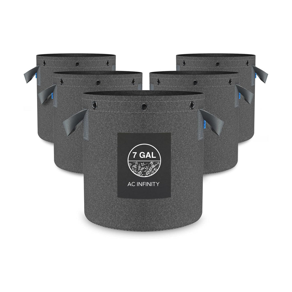 Heavy Duty Fabric Pots, 7 Gallon, 5-Pack | 500G Thick Nonwoven Fabric and Multi-Purpose Rings, for Low Stress Plant