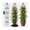Garden Obelisk Trellis for Climbing Plants,6.3 ft, Black, 2PC | Outdoor Rose Trellis, Indoor Support for Potted Light
