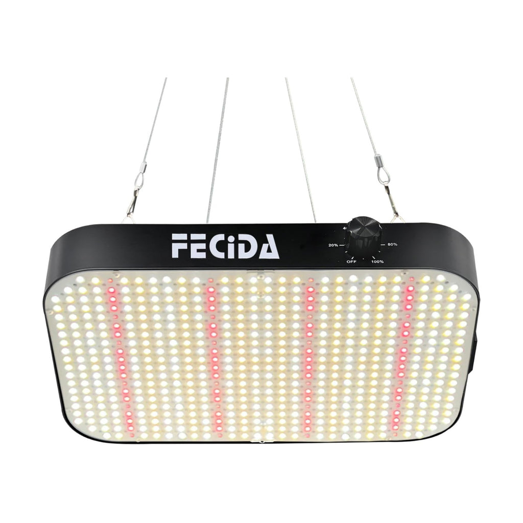 FECiDA 600W Equivalent Grow Light, 65W True Power, 0–100% Dimmable | Full Spectrum LED Grow Lights for Indoor Plants
